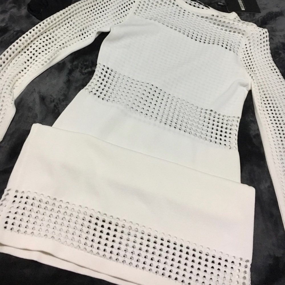 Missguided White Long Sleeve Dress